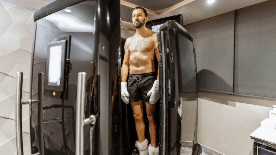 Man Taking a Cryotherapy Treatment