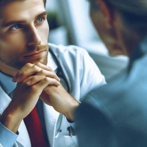 clinician and patient